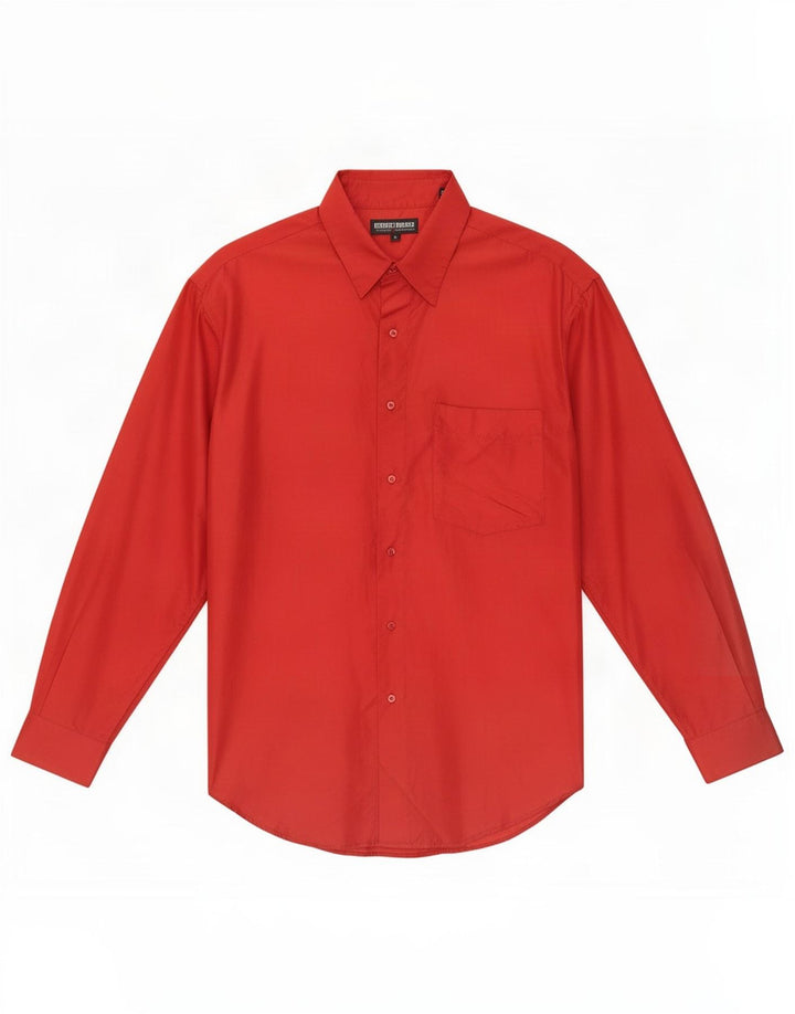 Camisa vintage para hombre de seda roja grande