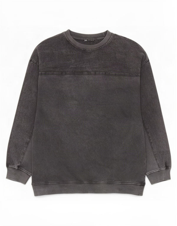 Zara Womens Oversized Sweatshirt Jumper UK 16 Large Grey Cotton