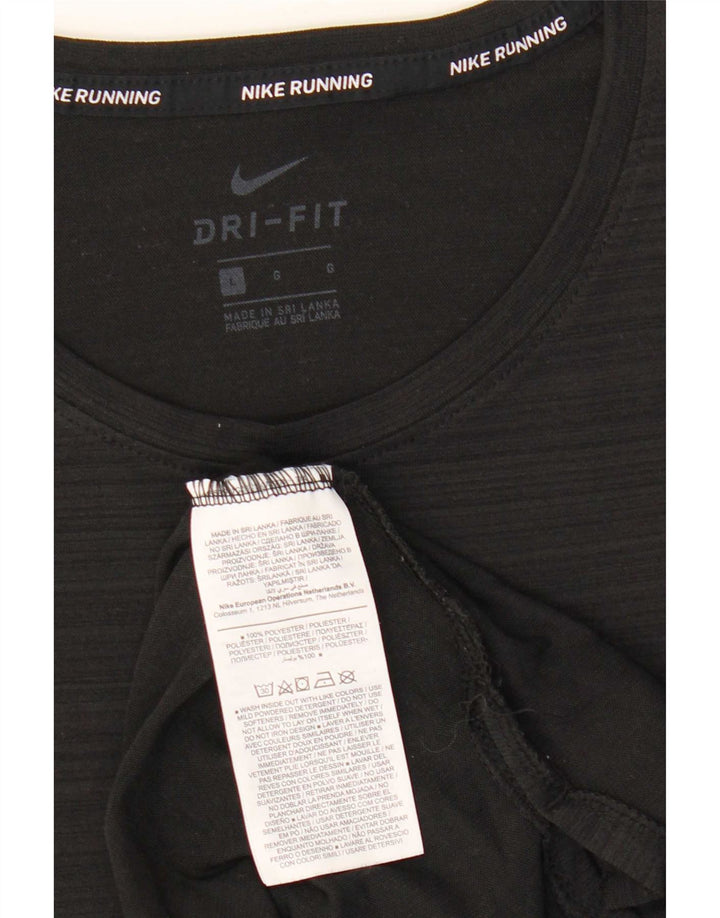 Camiseta Nike Dri Fit para hombre, talla grande, poliéster a rayas negras