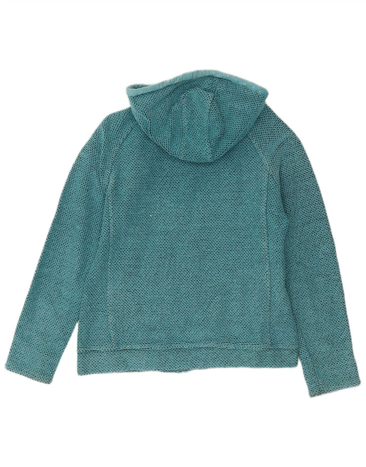 Weird Fish Sudadera con capucha y cremallera para mujer UK 12 Algodón azul medio