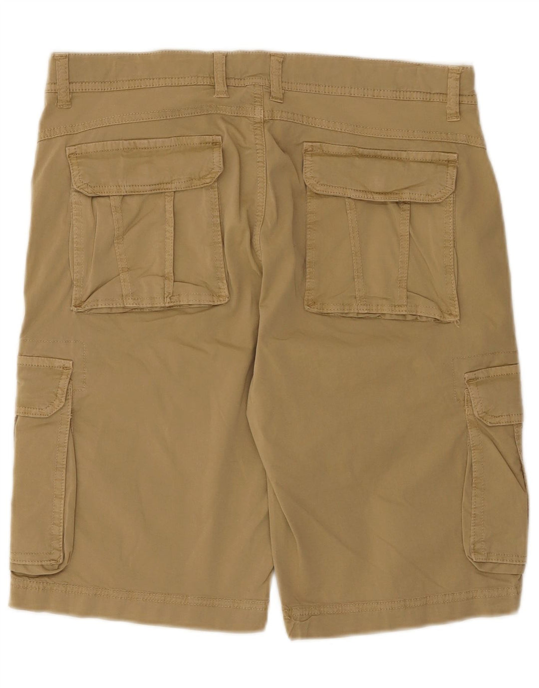 Vintage hombres pantalones cortos cargo IT 48 Medio W34 Algodón Beige