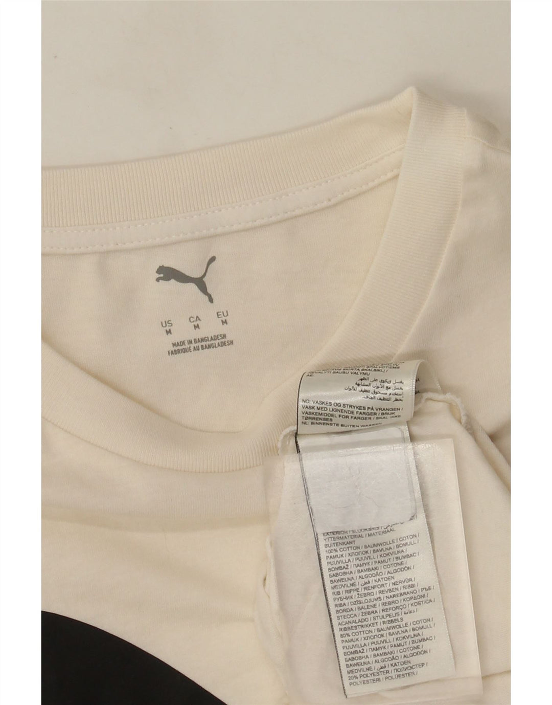 Puma Camiseta gráfica para hombre Top Medium White Cotton