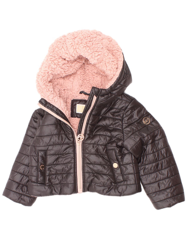 Michael Kors Chaqueta acolchada Sherpa con capucha para bebé niña 18-24 meses Negro