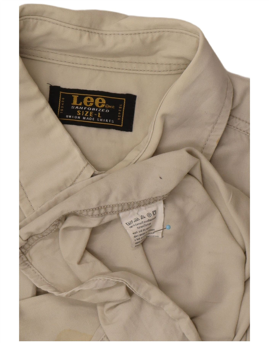 LEE Camisa para hombre grande beige algodón occidental