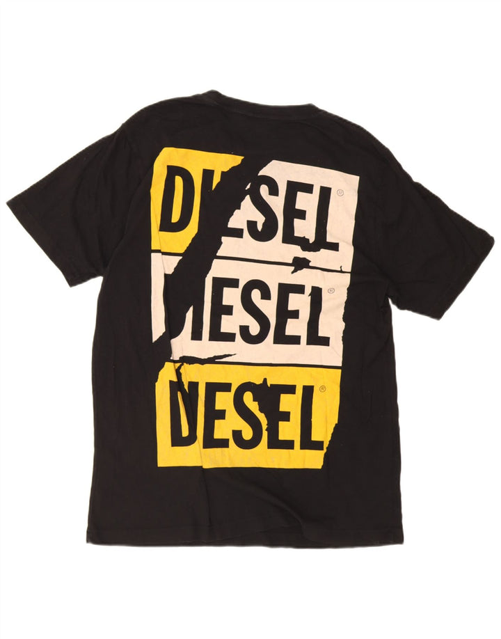 Diesel Hombre Camiseta Gráfica Top Mediano Negro