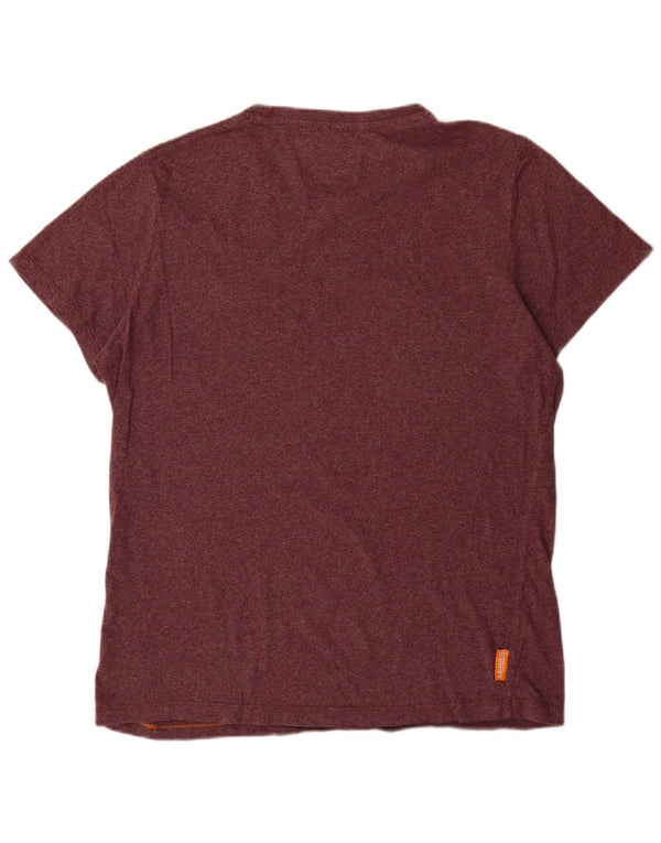 Superdry Hombre Camiseta Top XL Borgoña Algodón