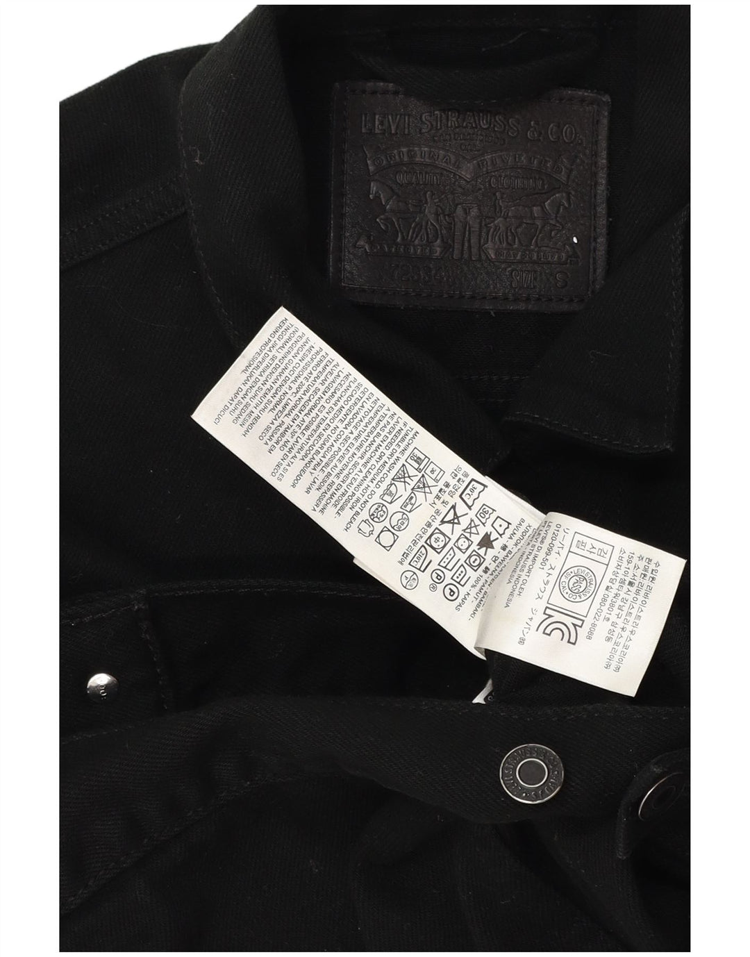 Levi's Chaqueta vaquera para hombre UK 36 Small Algodón negro