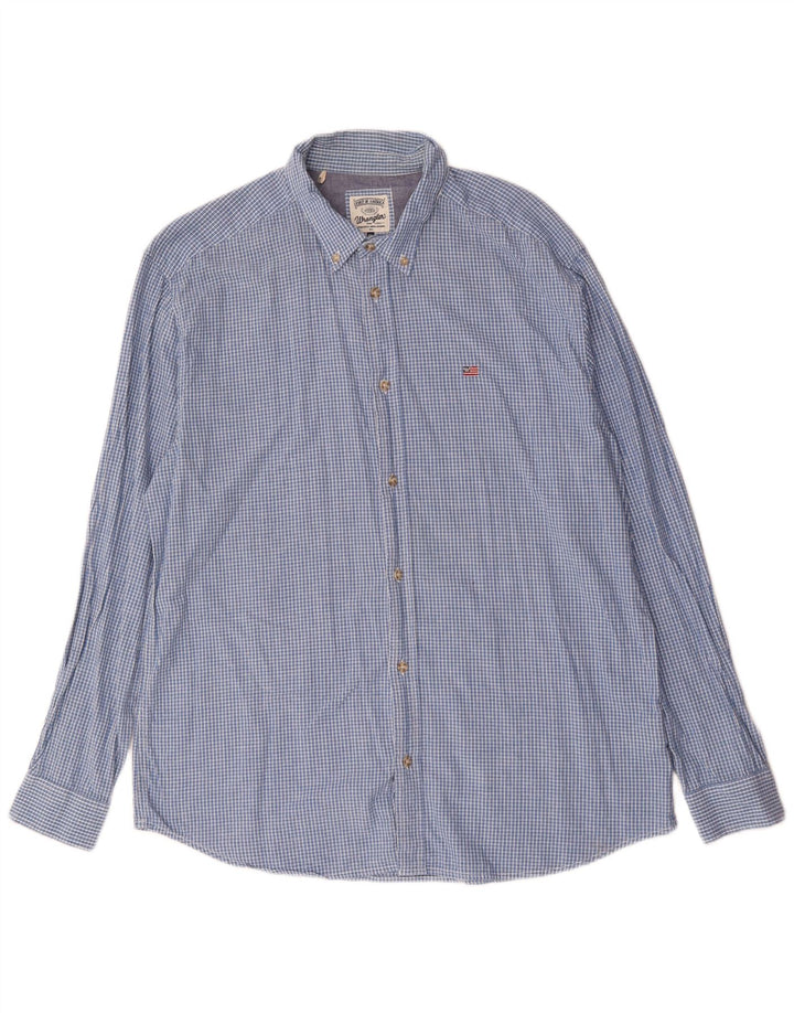 Wrangler Camisa De Hombre 2XL Algodón A Cuadros Azul