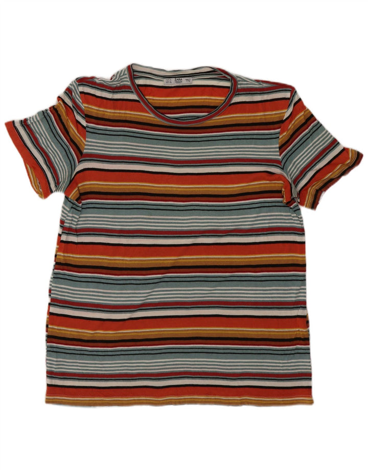 Zara Camiseta Mujer Top UK 40 Medium Viscosa Rayas Multicolor