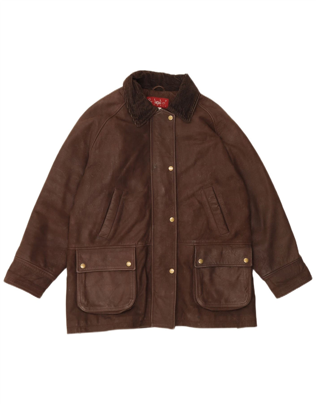 Olly & Co Chaqueta de cuero extragrande para mujer UK 42 Marrón medio