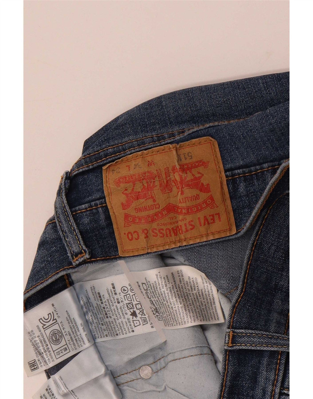 Levi's Hombre 511 Slim Jeans W34 L34 Algodón Azul