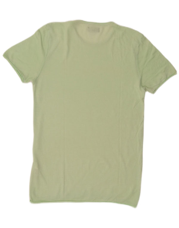 Zara Hombre Camiseta Top Algodón Verde Medio