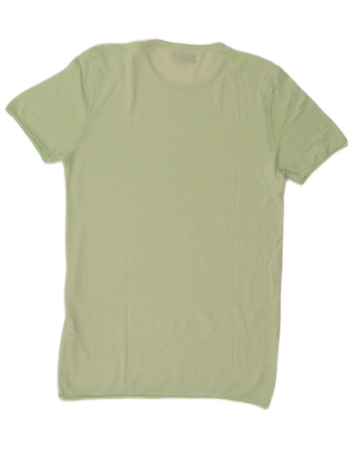 Zara Hombre Camiseta Top Algodón Verde Medio