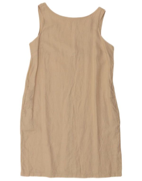 Next Vestido recto sin mangas para mujer UK 44 Large Beige Linen