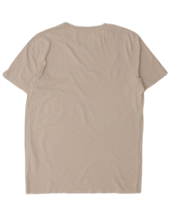 JACK & JONES Hombre Camiseta Top Medium Beige Algodón