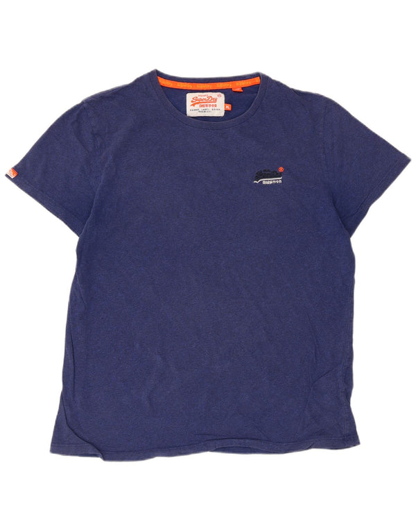Superdry Hombre Camiseta Top XL Azul Marino Algodón