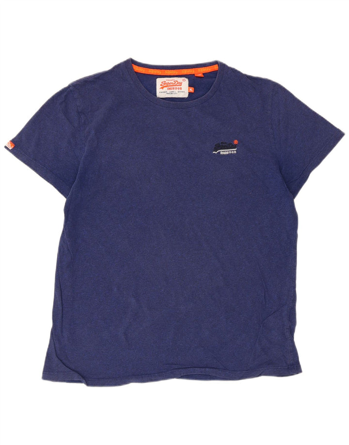 Superdry Hombre Camiseta Top XL Azul Marino Algodón