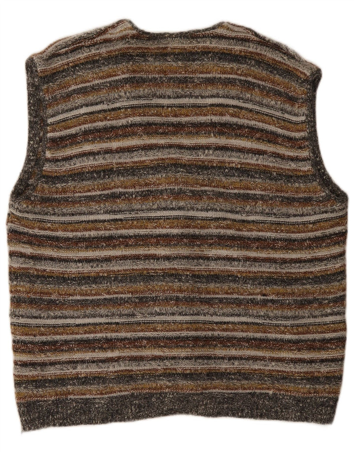 St. Bernard - Cárdigan sin mangas para hombre, talla grande, multicolor, a rayas