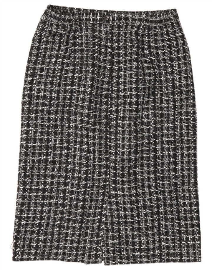 Klasse Falda lápiz para mujer UK 40 Grande W32 Poliéster a cuadros negros