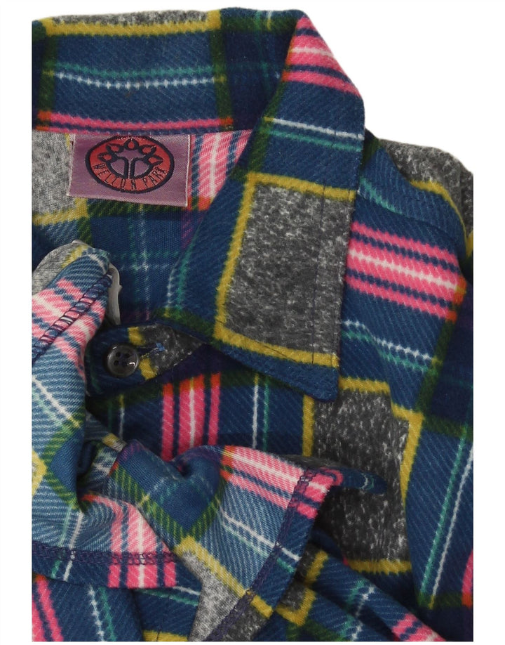 Vintage hombres polar camisa mediana multicolor poliéster geométrico