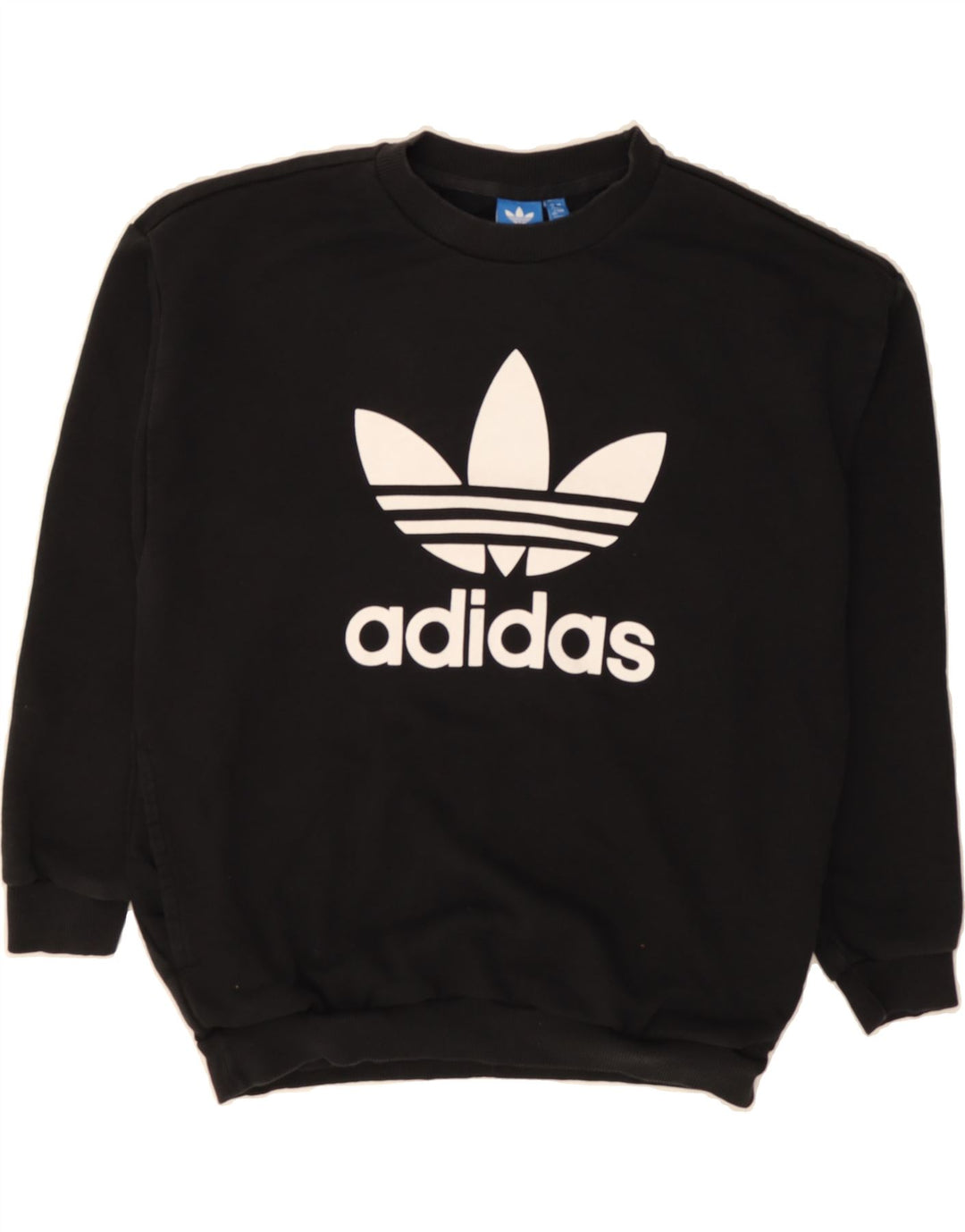 ADIDAS Womens Graphic Sweatshirt Jumper UK 12 Medium  Black Cotton Vintage Adidas and Second-Hand Adidas from Messina Hembry 