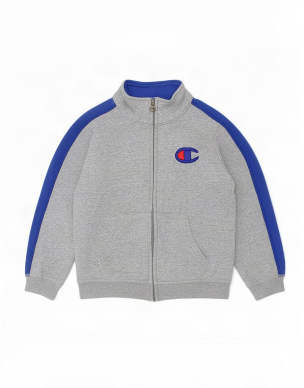 Champion Boys Graphic Tracksuit Top Jacket 3-4 Years 2XS Grey Colourblock