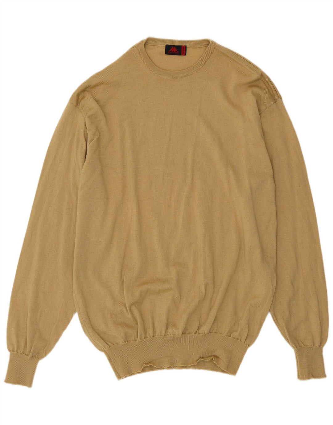 Kappa Jersey de cuello redondo para hombre, talla 2XL, lana virgen beige