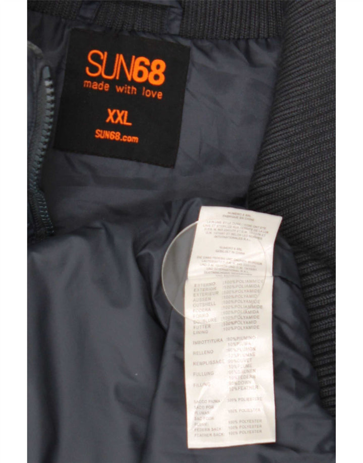 Sun68 Chaqueta acolchada para hombre ES 44 2XL Poliamida color block azul marino