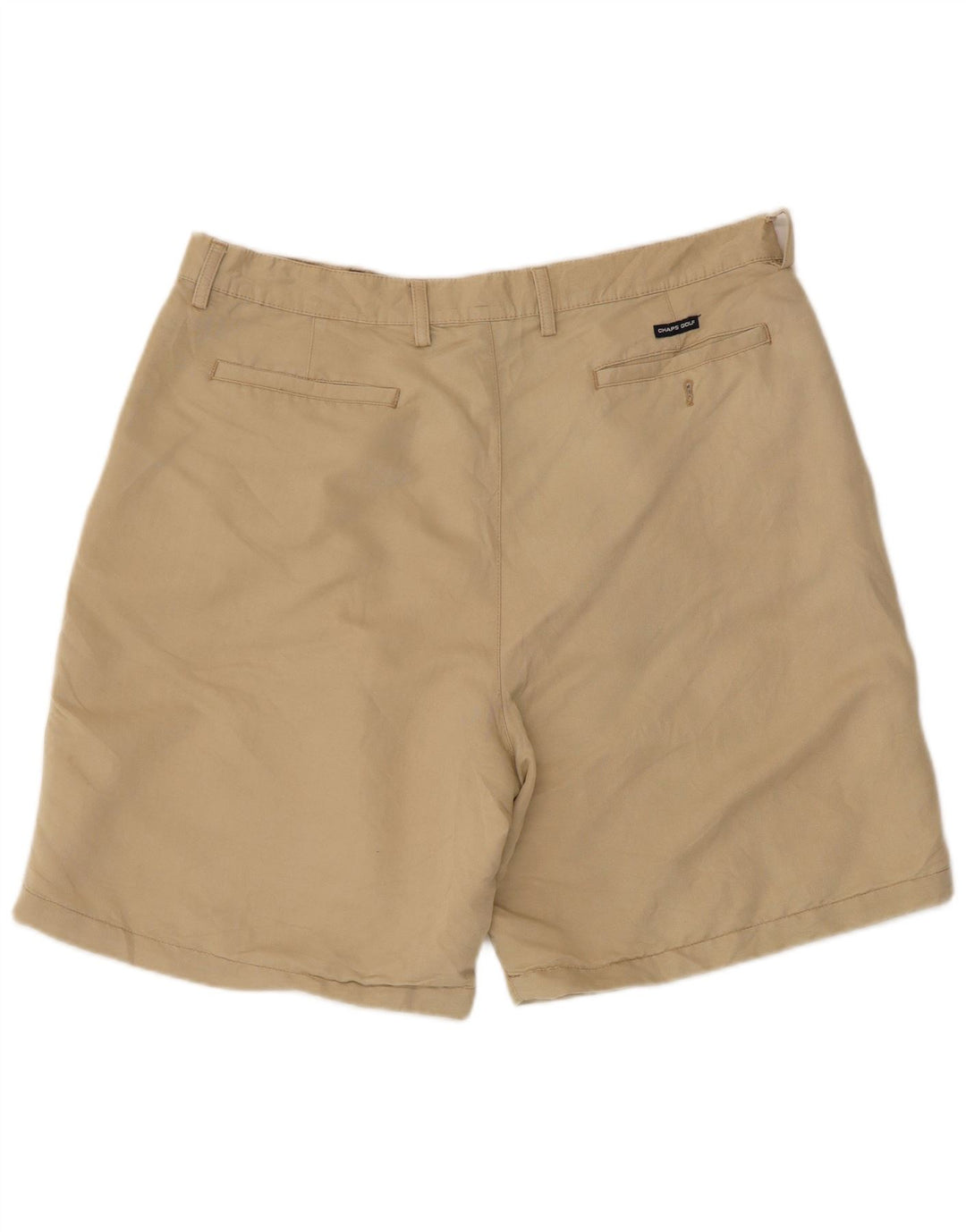 Chaps Pantalones cortos chinos de golf para hombre W38 XL Rayón beige