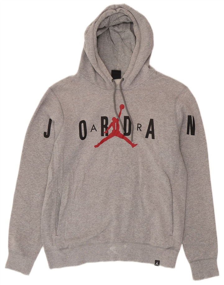 Jordan Hombre Sudadera Con Capucha Gráfica Jersey De Algodón Moteado Gris Medio