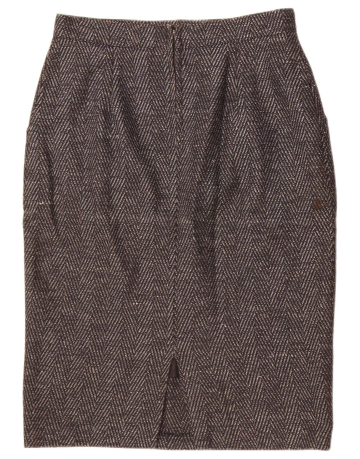 Falda lápiz vintage para mujer W30 Chevron gris medio