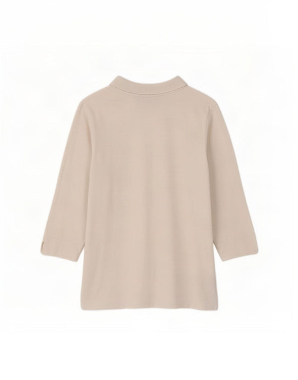 Fila Polo de manga 3/4 para mujer UK 44 Grande Algodón blanco