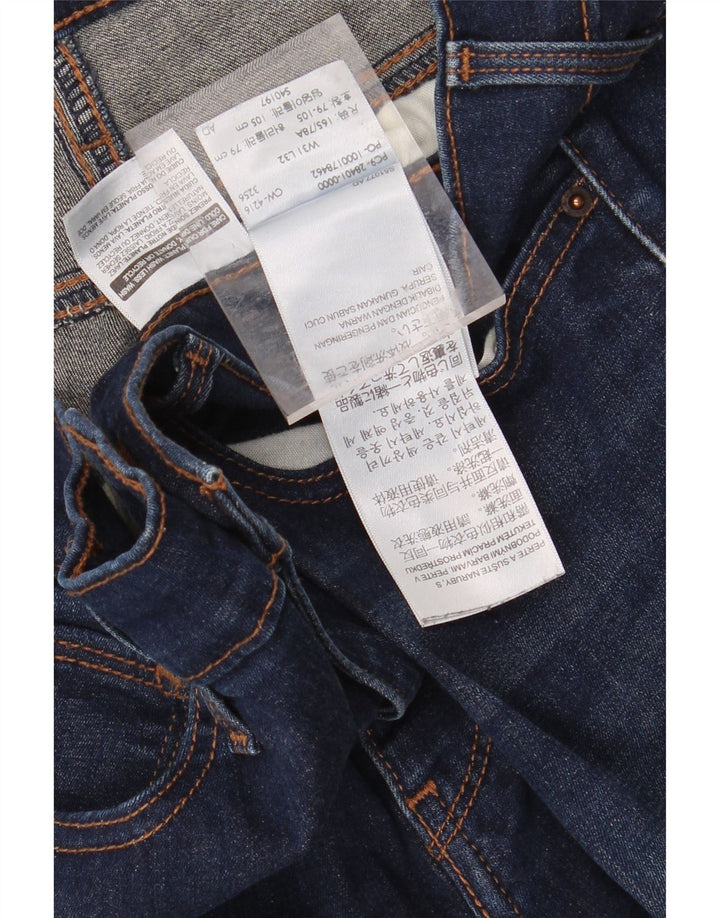 LEVI'S Womens Slimming Straight Jeans W31 L32 Navy Blue Cotton
