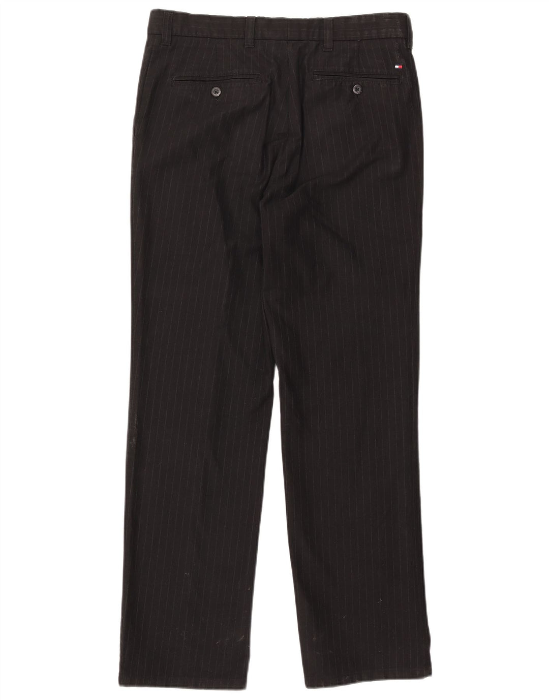 TOMMY HILFIGER Pantalón de traje recto para mujer W32 L32 Algodón a rayas negro