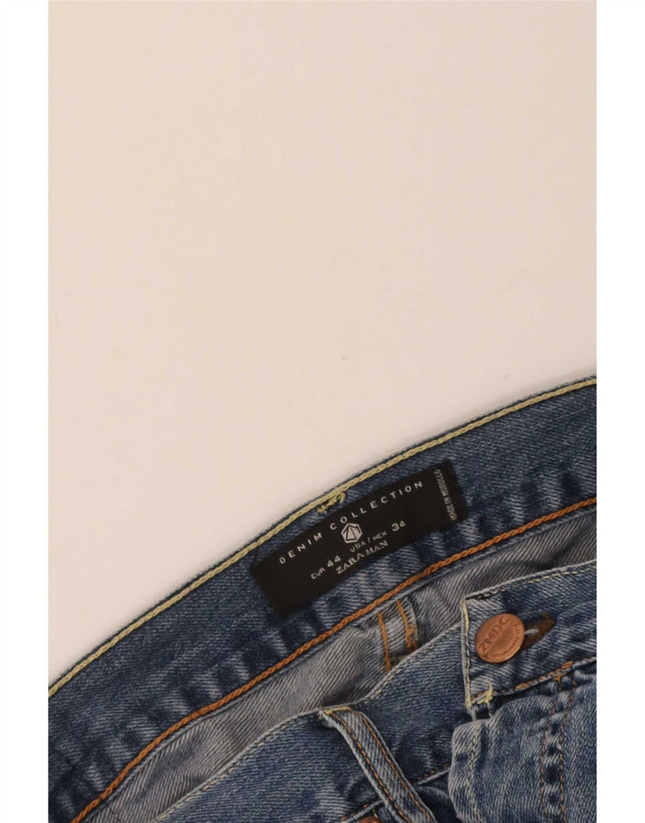 Zara Jeans rectos para hombre EU 44 Large W34 L29 Azul