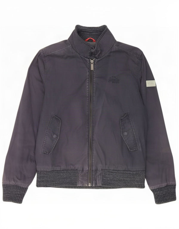 Superdry Mujer Sherpa Bomber Jacket UK 40 XL Algodón Azul Marino