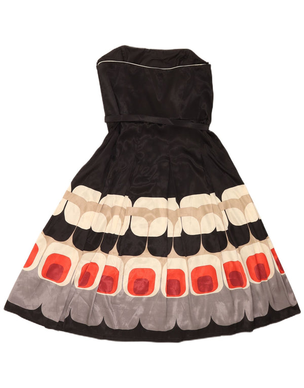Vestido sin tirantes para mujer Debut UK 44 Poliéster geométrico negro grande