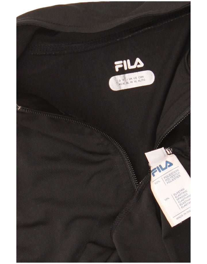 FILA Chaqueta de chándal para mujer UK 40 Grande Poliéster con bloques de color negro