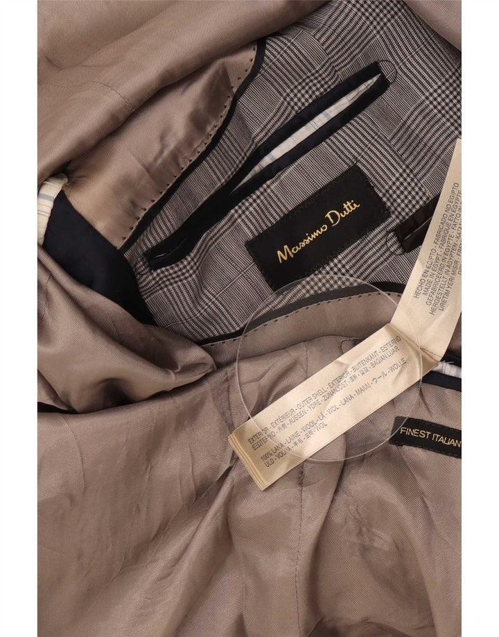 Massimo Dutti Chaqueta Blazer De 1 Botón Para Hombre UK 38 Gris Medio Pata De Gallo