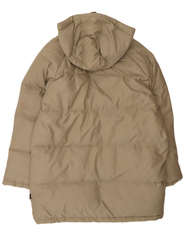 Sergio Tacchini Mens Hooded Padded Coat UK 40 Large Beige Polyester