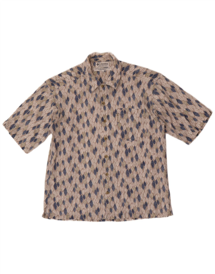 Camisa COLUMBIA de manga corta para hombre Rayón geométrico gris medio