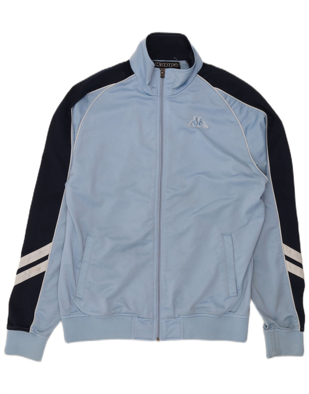 Kappa Mujer Chándal Top Chaqueta UK 40 Grande Azul Colorblock Poliéster