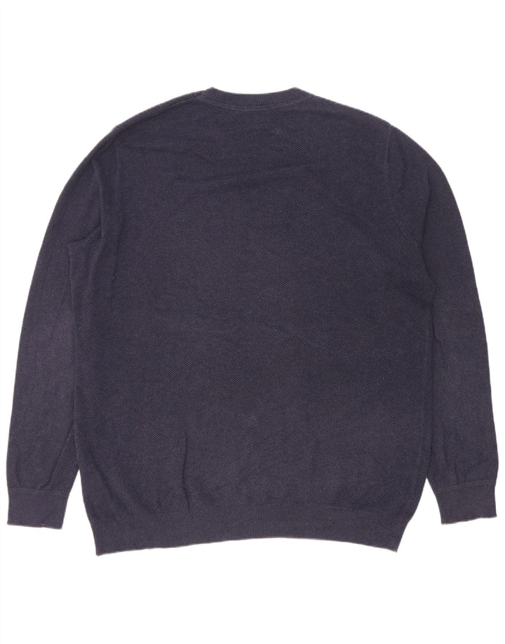 John Lewis - Jersey de cuello redondo para hombre, color azul marino mediano, algodón