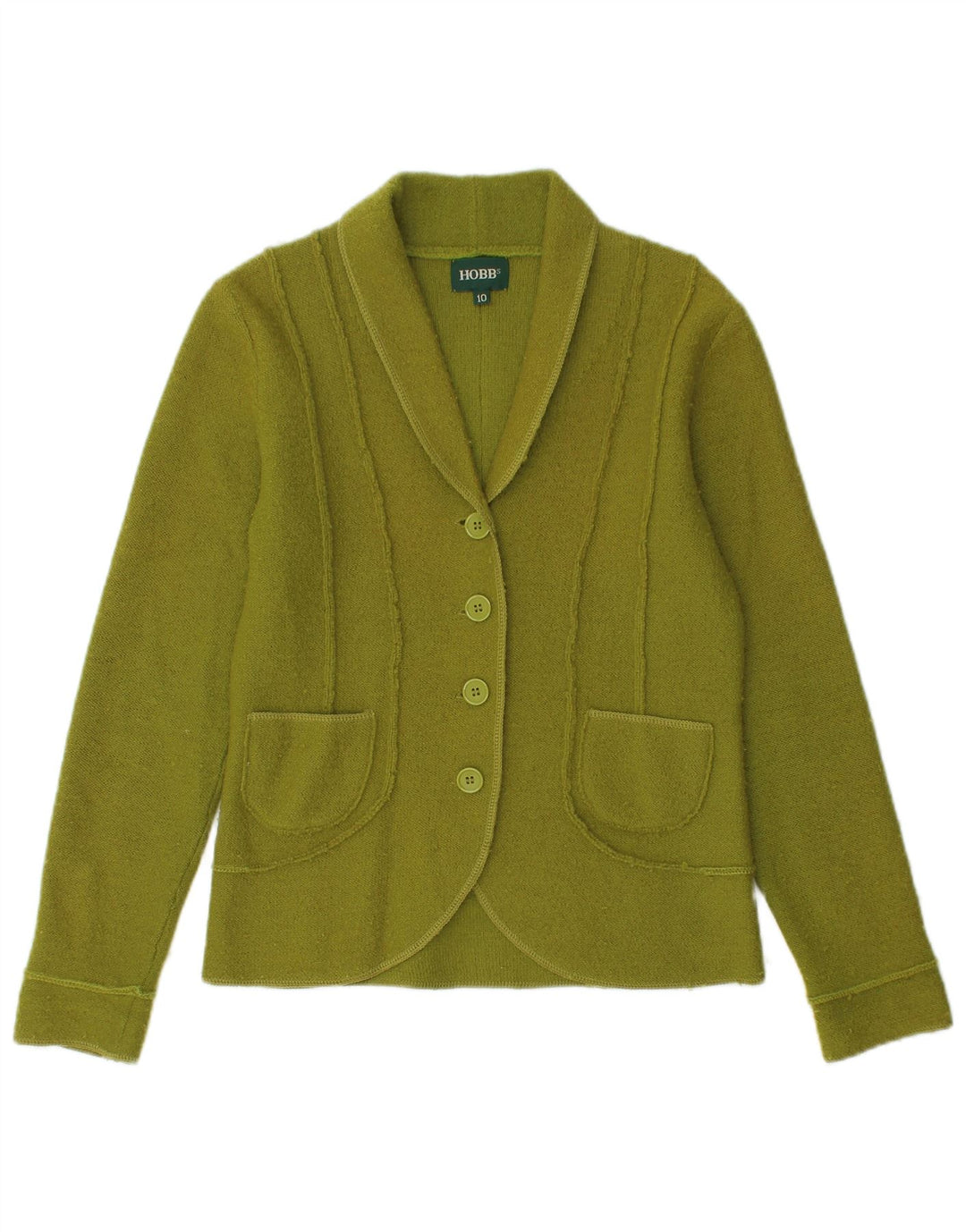 Hobbs Chaqueta Blazer de 4 Botones para Mujer UK 10 Small Green Merino Wool
