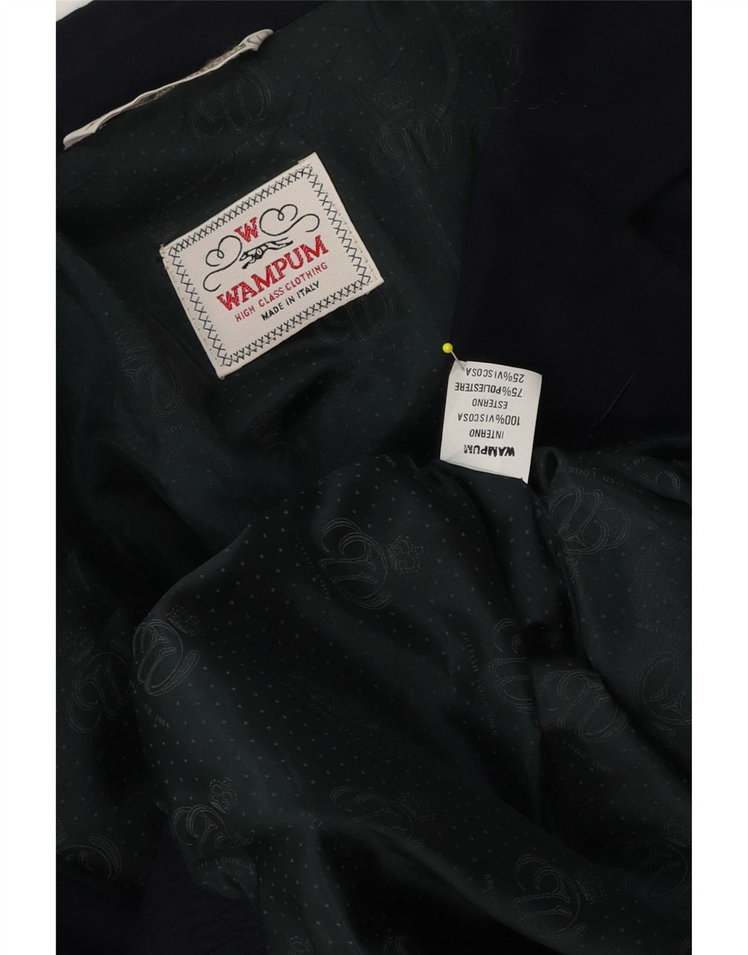 Wampum Chaqueta Bomber para Hombre UK 42 XL Viscosa Azul Marino