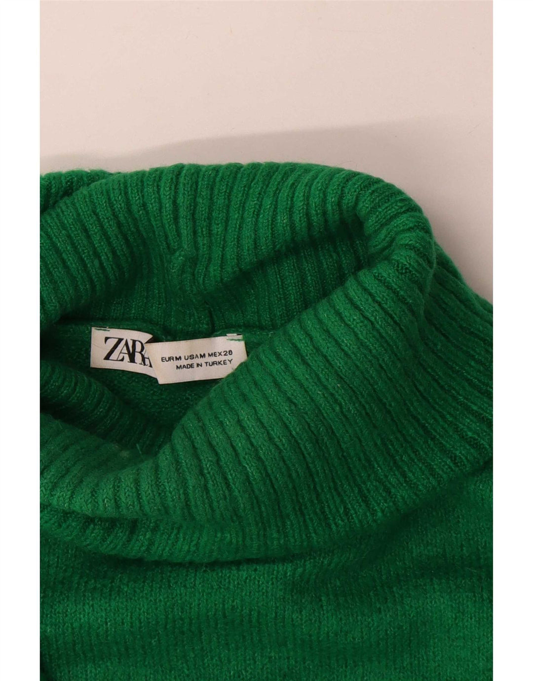 Zara Mujer Jersey De Cuello Alto De Gran Tamaño UK 44 Verde Medio