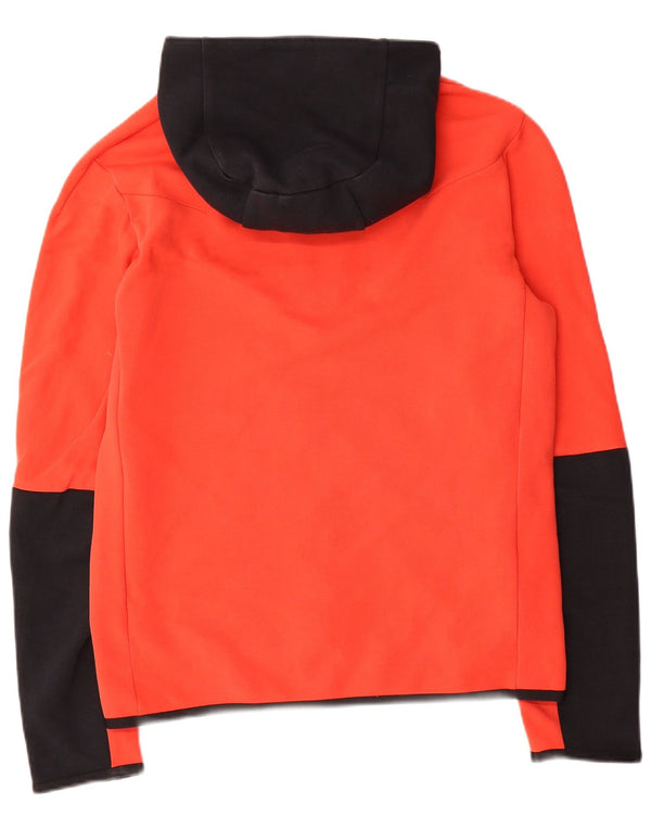 Nike Sudadera con capucha y cremallera para hombre, talla pequeña, algodón color block naranja
