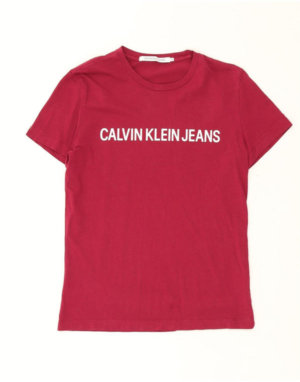 CALVIN KLEIN JEANS Camiseta gráfica para hombre Top Algodón burdeos medio