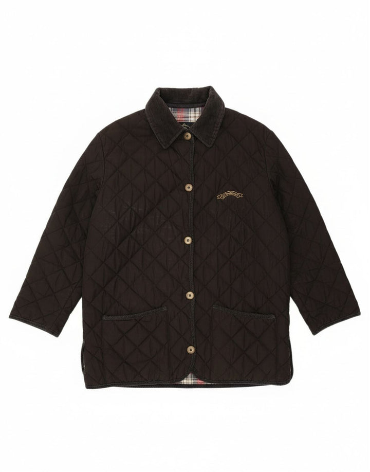 Chaqueta acolchada vintage para mujer IT 48 XL Algodón negro