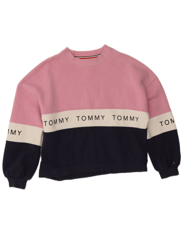 Tommy Hilfiger Sudadera gráfica para mujer Jumper UK 10 Small Pink